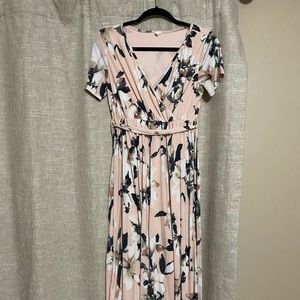 Pink blush maternity dress